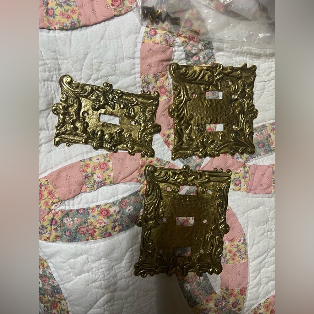 Vintage Antique Gold Metal light switch Covers just like Anthropologie